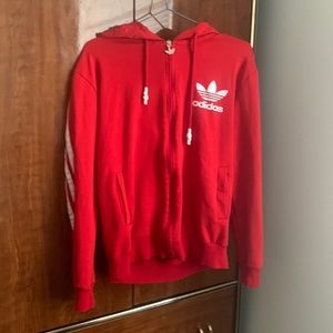 Red adidas tracksuit